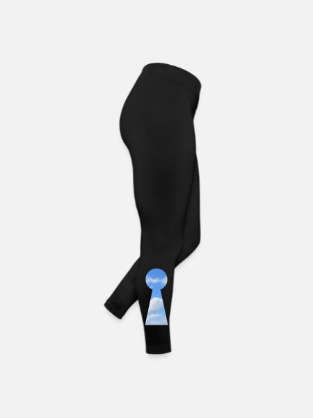 schlüsselloch himmel - Frauen Jersey Leggings - Schwarz - Rechts