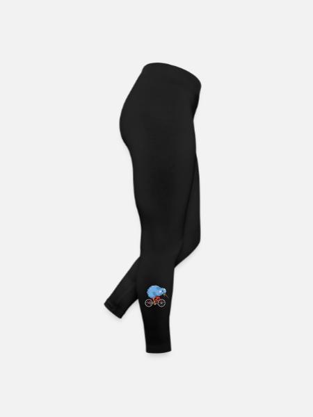 Turboschneller Kiwivogel Radtour - Frauen Jersey Leggings - Schwarz - Rechts
