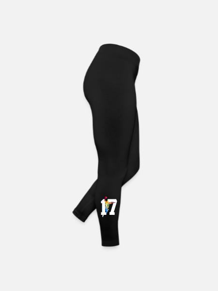 NUMBER 17 BASKETBALL 17TH BIRTHDAY - Women’s Jersey Leggings - black - Right
