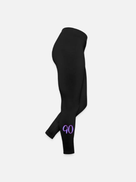 90 - Frauen Jersey Leggings - Schwarz - Rechts