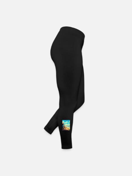 Zandvoort Pays-Bas Affiche de voyage vintage WPA - Legging en jersey Femme - noir - Droite