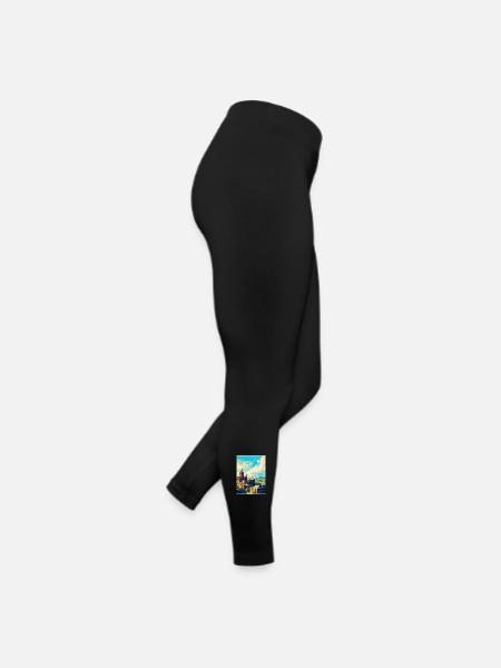Edinburgh Scotland Uk Travel Poster Souvenir WPA - Women’s Jersey Leggings - black - Right