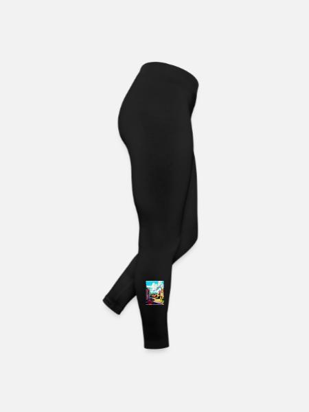 Bathampton England Uk Travel Poster Souvenir WPA - Women’s Jersey Leggings - black - Right