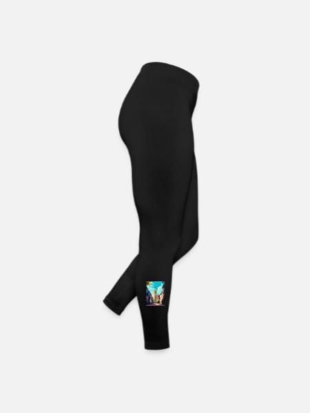 Canterbury England Uk Travel Poster Souvenir WPA - Women’s Jersey Leggings - black - Right