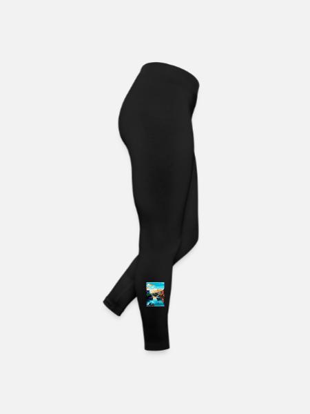 Kingsbridge England Uk Travel Poster Souvenir WPA - Women’s Jersey Leggings - black - Right