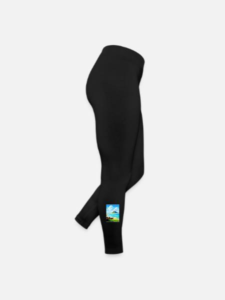 Marazion Cornwall England Uk Travel Poster WPA - Women’s Jersey Leggings - black - Right
