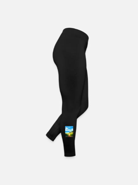 Lamorna Cornwall England Uk Travel Poster Souvenir - Women’s Jersey Leggings - black - Right