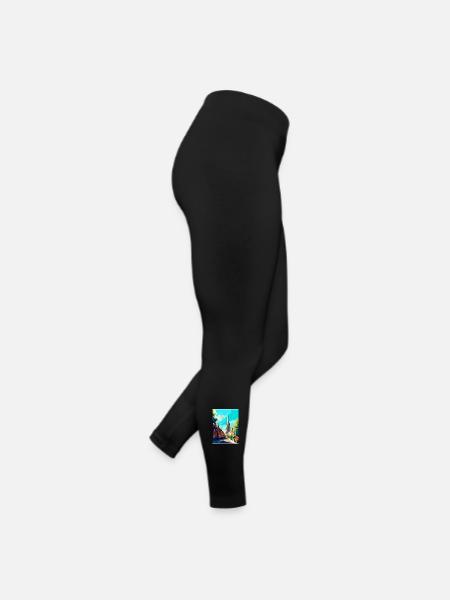 Salisbury England Uk Travel Poster Souvenir WPA - Women’s Jersey Leggings - black - Right