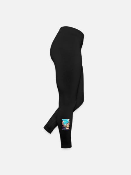 Shrewsbury England Uk Travel Poster Souvenir WPA - Women’s Jersey Leggings - black - Right
