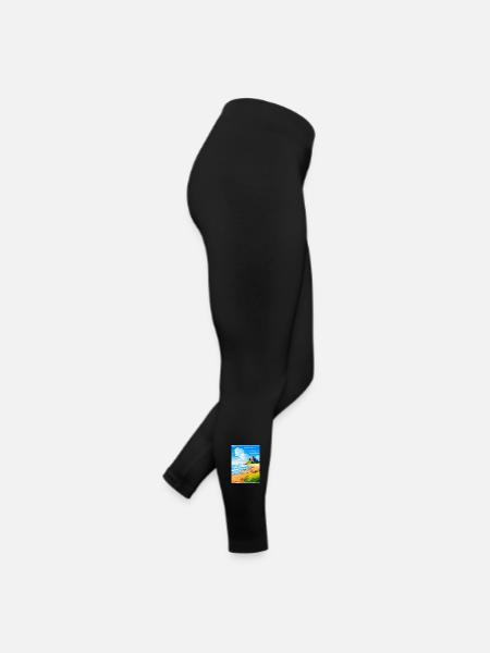 Bamburgh Castle England Uk Travel Poster Souvenir - Women’s Jersey Leggings - black - Right