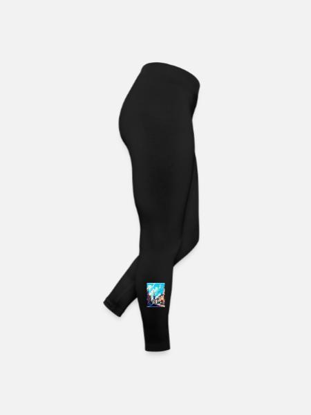 Oxford England Uk Vintage Travel Poster Souvenir - Women’s Jersey Leggings - black - Right