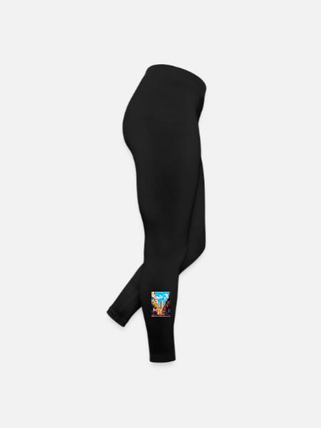 Canterbury England Uk Travel Poster Souvenir WPA - Women’s Jersey Leggings - black - Right