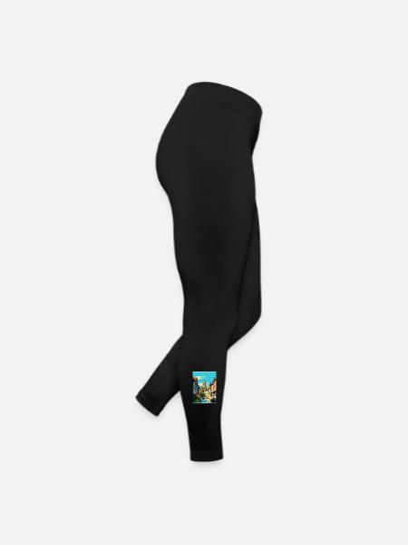 Canterbury England Uk Travel Poster Souvenir WPA - Women’s Jersey Leggings - black - Right