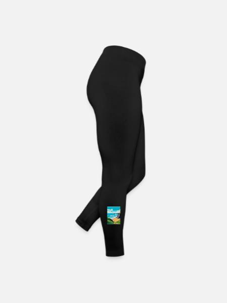 Bedruthan Steps Cornwall England Uk Reiseplakat - Frauen Jersey Leggings - Schwarz - Rechts