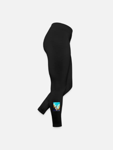 Dortmund Deutschland Vintage Reiseplakat Souvenir - Frauen Jersey Leggings - Schwarz - Rechts