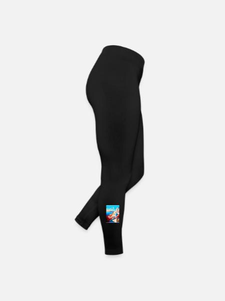 Santorini Griechenland Vintage Reiseplakat Souvenir - Frauen Jersey Leggings - Schwarz - Rechts