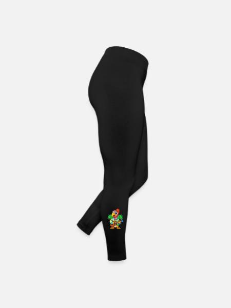Lustige Papageien-Cartoon-Sommer-Strand-Sonnenbrille - Frauen Jersey Leggings - Schwarz - Rechts