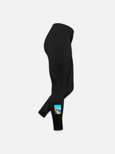 Crète Grèce Affiche de voyage vintage WPA Souvenir - Legging en jersey Femme - noir - Droite