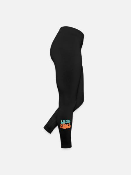 Landmädel Dorfkind Landleben Spruch - Women’s Jersey Leggings - black - Right