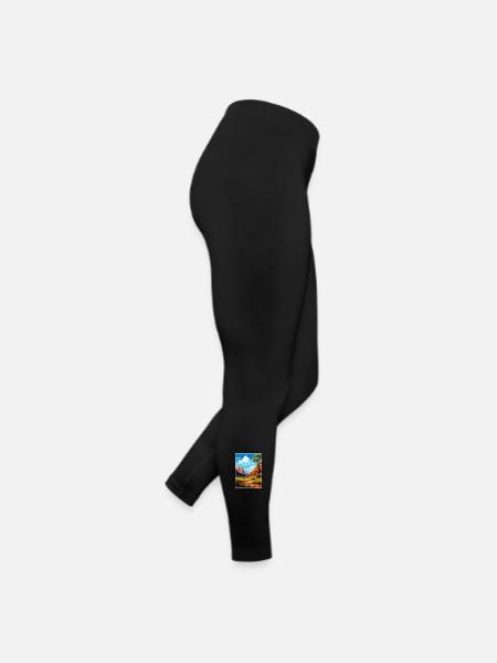 Zion National Park Utah Vintage Reiseposter WPA - Frauen Jersey Leggings - Schwarz - Rechts