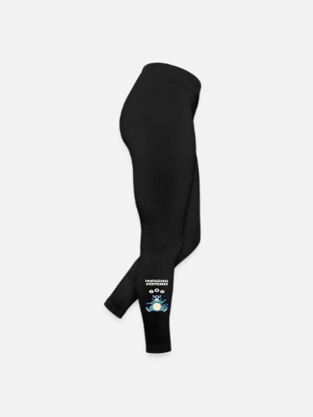 Professioneller Überdenker, lustiger Waschbär, 3 Uhr morgens - Frauen Jersey Leggings - Schwarz - Rechts