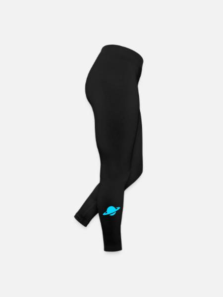 Blauer Ringplanet - Frauen Jersey Leggings - Schwarz - Rechts