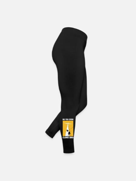 Do You Even Climb Bro Klettern Bouldern Kletterer - Frauen Jersey Leggings - Schwarz - Rechts