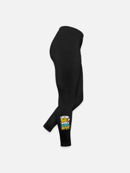 Dream Big Work Hard Repeat – Raketenmotivation - Frauen Jersey Leggings - Schwarz - Rechts