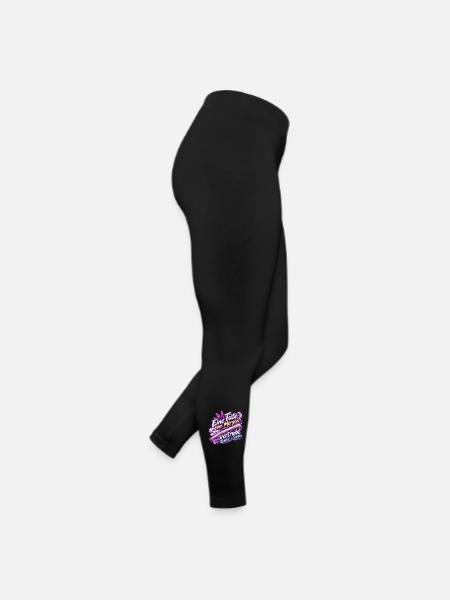 Eine Tüte am Morgen – Lustiger Kiffer Spruch Rosa - Frauen Jersey Leggings - Schwarz - Rechts