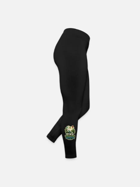 TINY TREASURE ROUTE - Frauen Jersey Leggings - Schwarz - Rechts