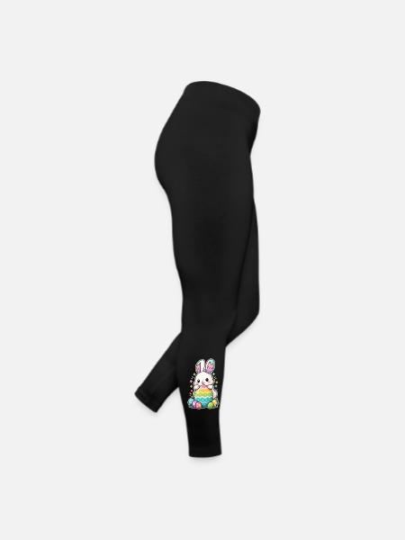 Kinder-Osterhasen-Familieneiersuche - Frauen Jersey Leggings - Schwarz - Rechts
