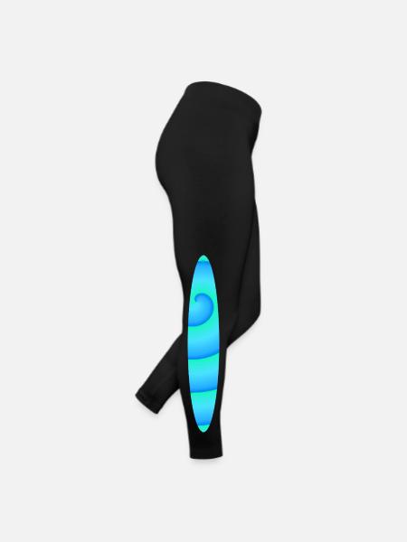 Abstraktes Spiral-Surfbrett - Frauen Jersey Leggings - Schwarz - Rechts