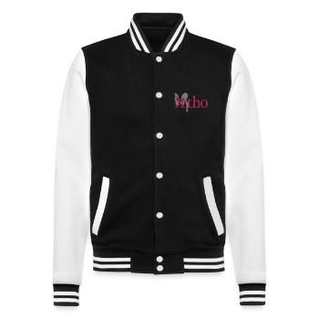 Hüfte Ortho hip hanche Implantat - College-Sweatjacke - Schwarz/Weiß - Vorne - Nik (191cm) & Marisol (170cm)