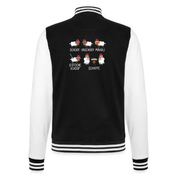 Schaf Unschaf Schwarzwald - College-Sweatjacke - Schwarz/Weiß - Hinten - Marisol (170cm)