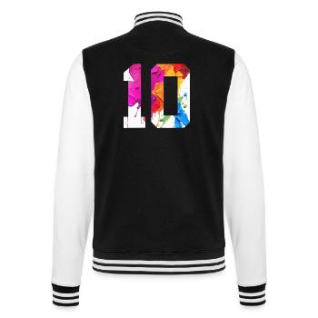 FARBIG NUMMER 10 BUNT 10. GEBURTSTAG - College-Sweatjacke - Schwarz/Weiß - Hinten - Marisol (170cm)