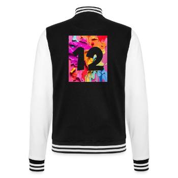 NR. 12 NUMMER 12 BUNT 12. GEBURTSTAG - College-Sweatjacke - Schwarz/Weiß - Hinten - Marisol (170cm)
