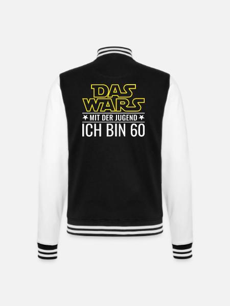 60. Geburtstag Das wars mit der Jugend - College-Sweatjacke - Schwarz/Weiß
