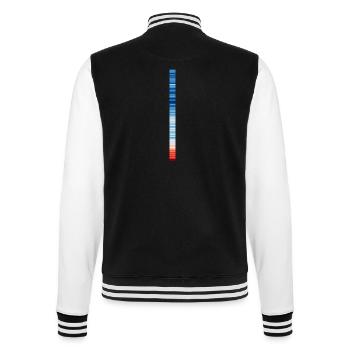 Warming Stripes | Scientists for Future - College-Sweatjacke - Schwarz/Weiß - Hinten - Marisol (170cm)