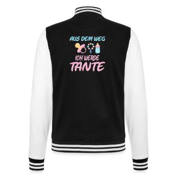 Aus dem Weg ich werde Tante - College-Sweatjacke - Schwarz/Weiß - Hinten - Marisol (170cm)