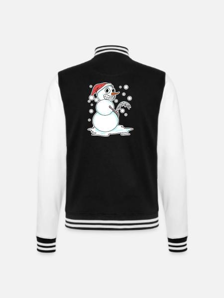 Snowman funny - College Sweat Jacket - black/white
