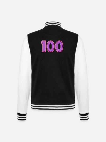 100. 100 YEARS. 100th ANNIVERSARY - College Sweat Jacket - black/white