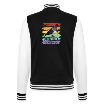 Ruhrpott Flamingo - College-Sweatjacke - Schwarz/Weiß - Hinten - Marisol (170cm)