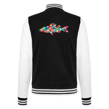 Zander Angler Fischen Herren Kinder Fische Angeln - College-Sweatjacke - Schwarz/Weiß - Hinten - Marisol (170cm)
