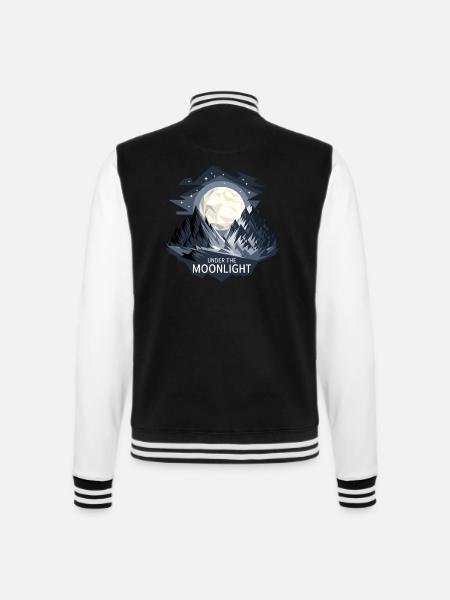 Under The Moonlight - College Sweat Jacket - black/white