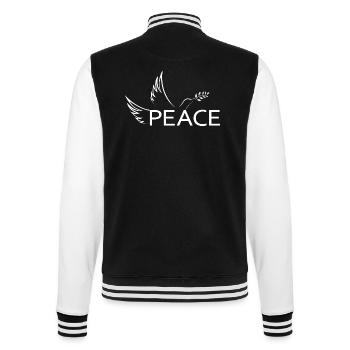 Peace Peace Dove of Peace Demo Protest Freedom - College Sweat Jacket - black/white - Back - Marisol (170cm)