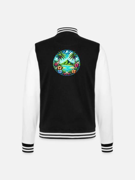 Caribbean Island Logo - College Sweat Jacket - black/white