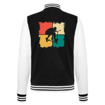 Stunt Scooter Roller Junge Retro - College-Sweatjacke - Schwarz/Weiß - Hinten - Marisol (170cm)