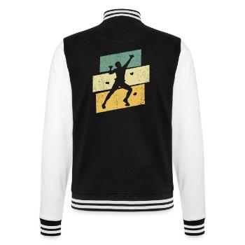Bouldern Klettern Boulder Kletterer Bergsteiger - College-Sweatjacke - Schwarz/Weiß - Hinten - Marisol (170cm)