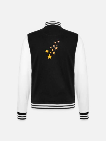 Star asterisk pattern starry sky - College Sweat Jacket - black/white