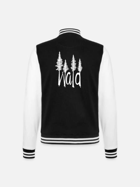 Wald - College-Sweatjacke - Schwarz/Weiß